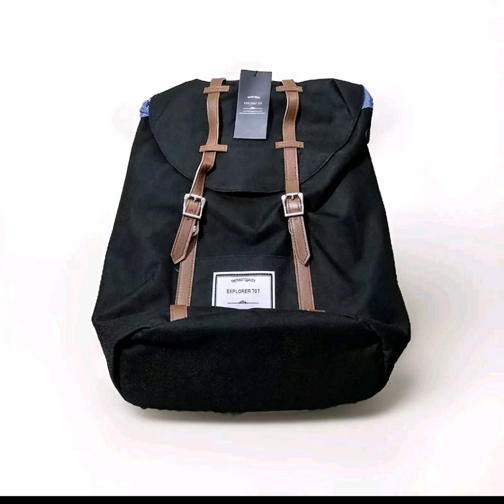 Explorer 707 Backpack Old School Hiking Rucksack Black The Finest Quality NEW